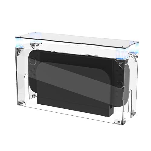PlayVital Cover Antipolvere in Acrilico per Nintendo Switch 2, Copertura Impermeabile Custodia Espositiva per Nintendo Switch 2 Dock, Coperchio Superiore Ventilato Magnetico, Trasparente