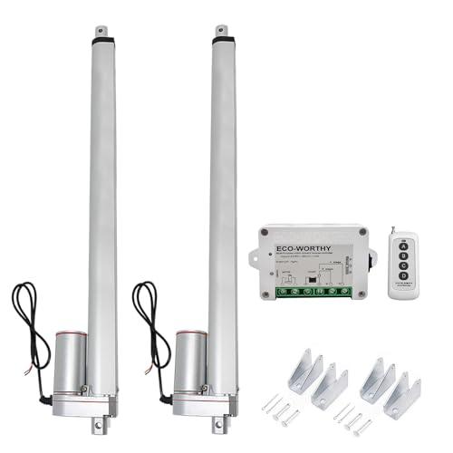 DCHOUSE 2 pezzi 12 V 450 mm Heavy Duty Hub aggiornatore lineare 150 KG massimo Lift motore telecomando senza fili Kit con supporti di montaggio (1500 N 18 pollici)