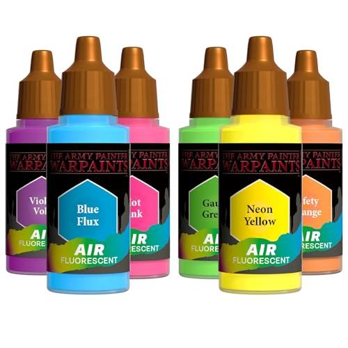 The Army Painter, Air Triads Fluorescents – Vernice pronta per aerografo con 6 x 18 ml di vernici acriliche fluorescenti pre-diluite – Vernici per aerografo per miniature di D&D e Warhammer