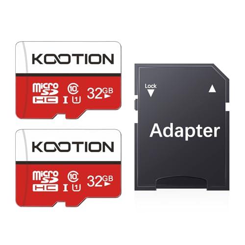 KOOTION Scheda di Memoria 32GB Classe 10 MicroSDHC Memory Card TF (A1 e U1) Velocità di Lettura Fino a 100 MB/s, per Telefono, Videocamera, Switch, Gopro, Tablet
