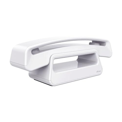 ALCATEL ePure Iconic - Telefono fisso cordless DECT - Design vintage - Grande display grafico ad alta leggibilità - Vivavoce - Funzione blocco chiamate - Bianco