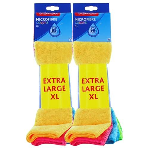 FEI FAN Panni Multiuso In Microfibra COLORS XL Per Ottenere Eccezionali Prestazioni Pulenti e Per Pulire Anche Senza Detergenti. Confezione Composta Da 4 Panni - 36x34cm (2 Confezioni)