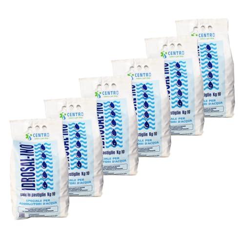 Idrosal 6 Sacchi di Sale in Pastiglie 10kg Speciale per Addolcitori e Depuratori d'Acqua Puro al 99,9%