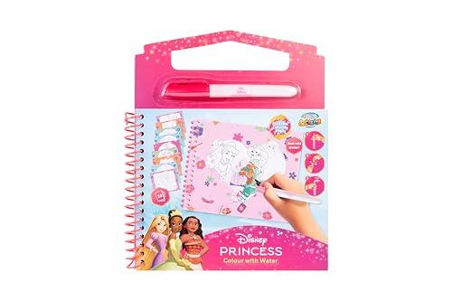 Disney Princess - Libro da colorare con acqua riutilizzabile per bambini, colore con acqua, senza colore, magica immagine da colorare con pennello per serbatoio dell'acqua, giocattolo creativo per