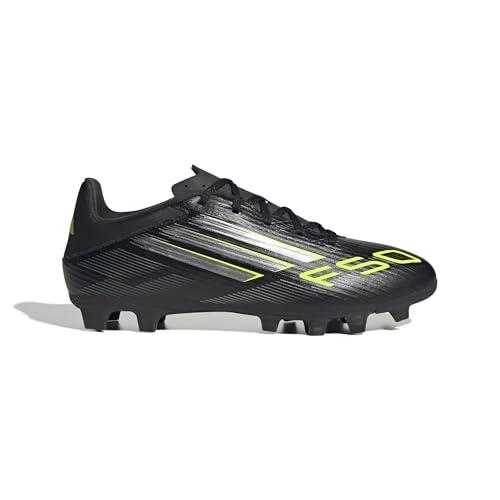 adidas F50 Club Firm Multi Ground Football Boots, Scarpe da Calcio Unisex-Adulto, Core Black/Iron Metallic/Lucid Lemon, 42 EU