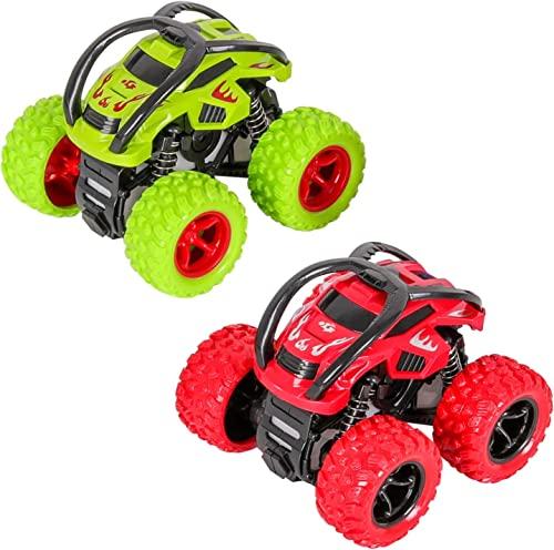 m zimoon Camion Giocattolo Macchine Bambini,2 Pezz Giocattoli di Monster Trucks Inertia Fuoristrada con Rotazione a 360 Gradi Auto a Frizione Regalo di Natale per Bambini Toddlers