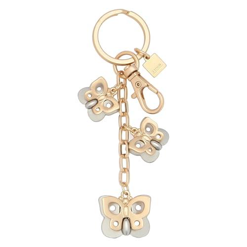 THUN - Portachiavi 3 charms farfalle - metallo, smalto a freddo - Collezione Sempre con me - 9.5 cm
