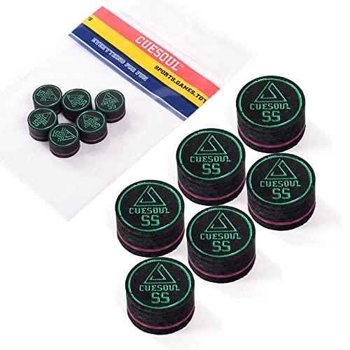 CUESOUL 6 Pezzi 9 Layer 14 Millimetri Maiale Cue Suggerimenti per Pool Cue Stick (Super Soft)