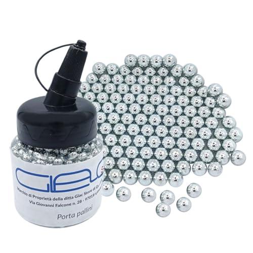 Glac Store® 1000 Pz Pallini in Acciaio Metallo da 6 mm per Softair Soft Air Pistole Fucili 0,80 Grammi Calibrati e Lucidati con Porta Pallini Incluso Comodo Per il Trasporto