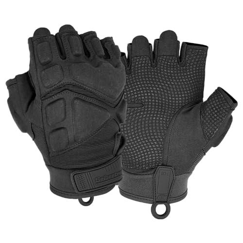 Seibertron Brevettato S.O.L.A.G 2.0 Touchscreen Tattici Guanti Impermeabili Guanti Anti Impatto da Softair Caccia Escursionismo per Cavalcare Ciclismo Motociclo Arrampicata Mezzo Dito Gloves Nero M