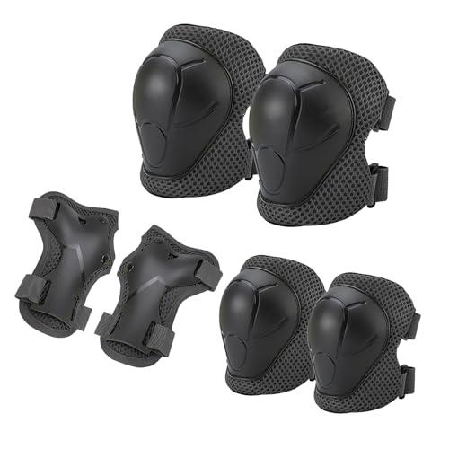 Anluomania Protezione Kit per Bambini, 6 in 1 Ginocchiere | Gomitiere | Tutore Polso Protezioni Set, Regolabile Attrezzatura Protettiva, Sicurezza Set per Pattini Skateboard, Scooter e Rollerblade