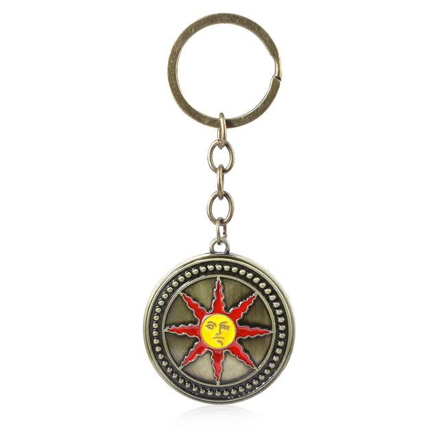 Sunlight Knight Shield sun portachiavi collana in metallo accessori cosplay gioco (Portachiavi)