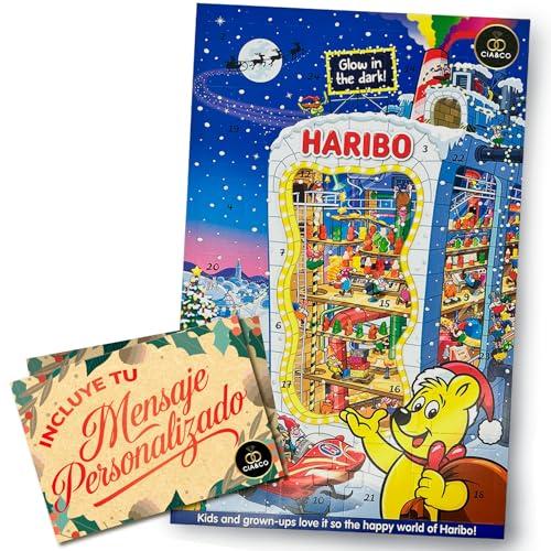 Calendario dell’Avvento HARIBO 2025 · Edizione Brilla al Buio · 24 Bustine di Caramelle Gommose Varie · Con Cartolina Personalizzata Cia&Co · Idea Regalo Dolce per Bambini, Famiglia o Amici