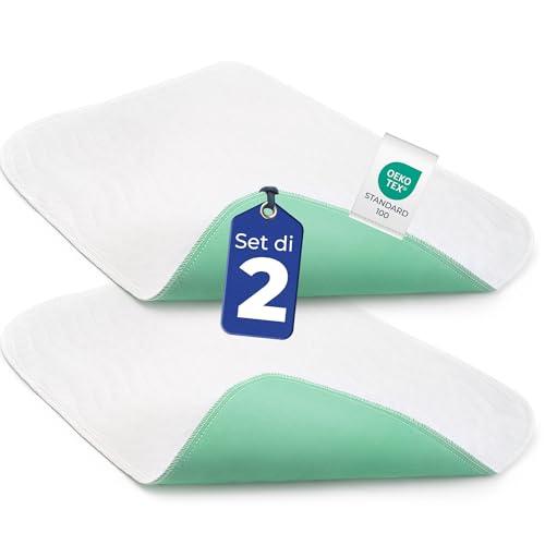 Dreamzie - Traverse Letto Anziani, Neonato, Bambini 70x100 - Assorbente e Impermeabile - Set di 2 Traversine Lavabile per Incontinenza