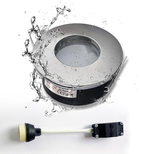 Sweier Faretto da incasso IP65, faretto da incasso a GU10, impermeabile, per bagno e cucina (lampadina non inclusa), foro Φ68 mm, confezione da 1