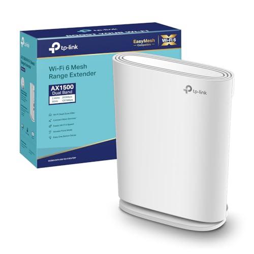 TP-Link RE500XD - Ripetitore WiFi 6 a doppia banda, prestazioni AX1500 porta Gigabit 1000 Mbps, Compatibilità universale/EasyMesh, design verticale