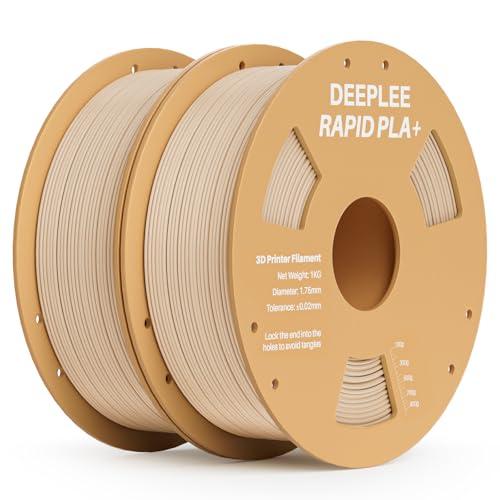 DEEPLEE Rapido Filamento PLA Plus 1,75 mm, Filamento PLA+ ad Alta Velocità Fino a 600 mm/s, Precisione Dimensionale +/- 0,02 mm, per Stampanti 3D FDM, Beige 2KG