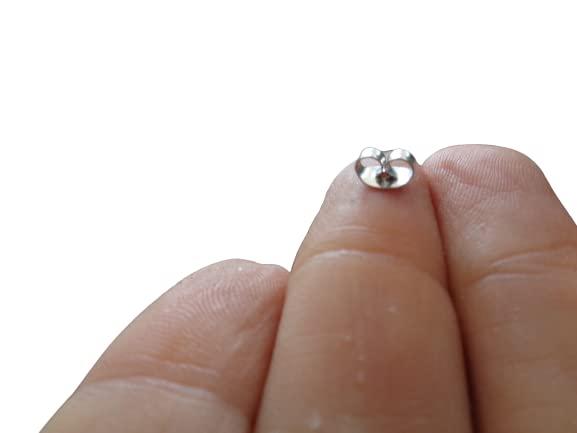 ◦•●◉✿ Chiusura a bottone in ACCIAIO INOX 6 pezzi (3 paia) fermagli per orecchini - chiusura a bottone - tappo per orecchini - chiusura a farfalla - chiusura ad orecchino argento ✿◉●•◦ Chiusure