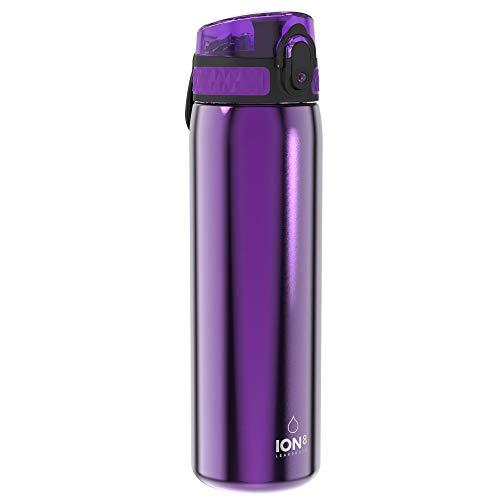 Ion8 Borraccia Acciaio Inox Senza Perdite, 600 ml, Viola