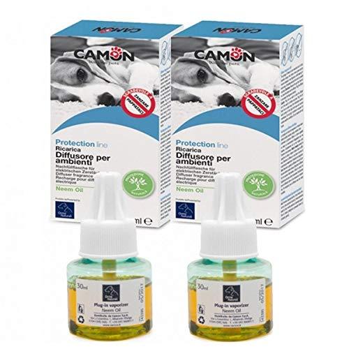 Camon Diffusore per Ambienti all'Olio di Neem sgradevole a insetti e parassiti - Ricarica da 30 ml Multipack Due Confezioni