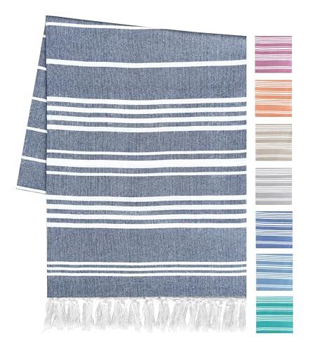 Artexia Telo Mare Grande In Cotone Riciclato Telo Spiaggia 90x180 cm Asciugamano Da Spiaggia Telo Mare XXL Asciugatura Rapida Ultra Leggero E Morbido (Navy)