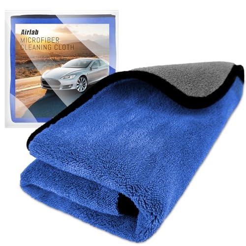 Airlab XXL Panno Microfibra Asciugatura Auto Moto Professionale 90x60 CM, 500GSM Asciugamani Assorbenti Senza Aloni Rapido Lavaggio Catturapolvere Lucidatura, Panni Stracci Pulizia Vetri Cucina Bagno