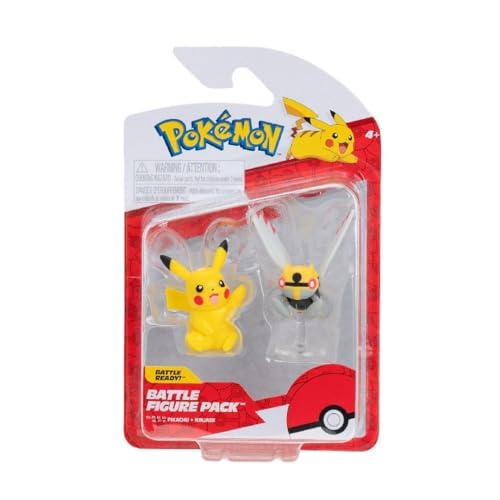 Pokémon PKW3576 - Set di figure da battaglia, Ninjask & Pikachu, personaggi ufficiali dettagliati, 5 cm