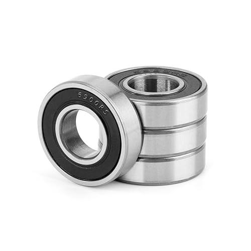 4 Pezzi 6900-2RS Cuscinetti a sfere 10x22x6mm Acciaio cromato e Pre-lubrificati, 6900RS Profondo Scanalatura Sfere a Gola Profonda in Gomma Double Face per Potenza Trasmissione