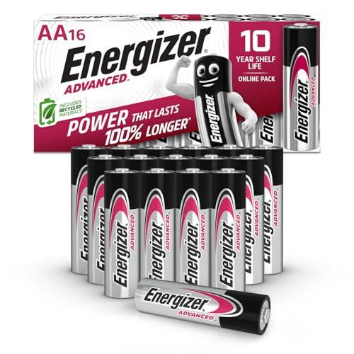 Energizer Advanced - Pile AA (pacco da 16) - Batterie Alcaline 1,5 V - Potenza Che Dura 100% Di Extra Durata - Made in EU - 0% imballaggio privo di plastica [Esclusiva Amazon]