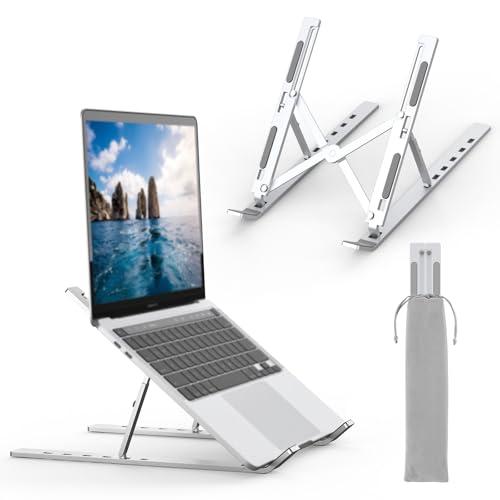GRIFEMA GB1054 Supporto PC Portatile, Antiscivolo, Regolabile a 6 Angolazioni, Supporto per Laptop Compatibile con Laptop da 10-17 Pollici e Tablet - Argento