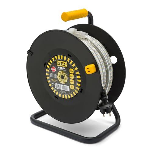 STAK RibbON Striscia LED 15 Metri con Avvolgitore – 19.230 Lumen, 4000K Luce Naturale, IP65, Flessibile e Impermeabile per Uso Professionale in Cantiere e Esterni