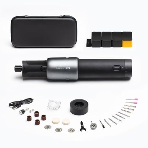 HOTO Utensile Rotativo Senza Fili 4V, Penna Incisione con 35 Accessori, 25000 RPM, 5 Velocità Regolabili, Ricarica USB-C, per Levigatura, Lucidatura, Foratura, Intaglio e Fai-da-Te con Stampanti 3D