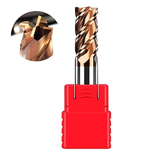 ASNOMY 4-flute End Mill in Metallo Duro - Fresa a testa quadrata in carburo di micro grano per acciai legati/acciai temprati, fresa a 4 fultes – HRC55 AlTiN rivestito (12 mm)