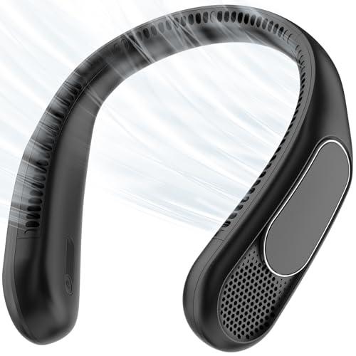 anysun Ventilatore da Collo, Ventilatore Portatile con 66 Uscite d'Aria, Flusso d’Aria a 360°, 4 Velocità, 6000mAh Ricaricabile USB, Ventaglio Mani Libere Leggero e Confortevole per Ufficio, Viaggio
