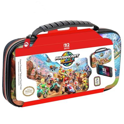RDS - Custodia da viaggio deluxe con licenza Nintendo Switch 2, Nintendo Switch OLED e Nintendo Switch Systems Mario Kart Game Traveler Deluxe - Contiene sistema, custodie per carte e carte da gioco