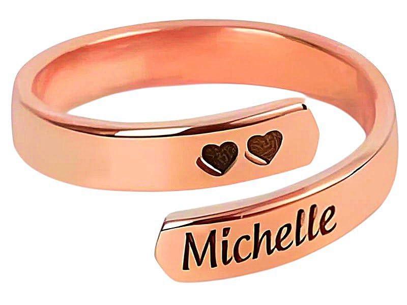 Generico Anello Personalizzato con Incisione – Nome, Frase o Data – Regalo Romantico per Coppia, Lui o Lei – CollanaDream (Oro rosa)