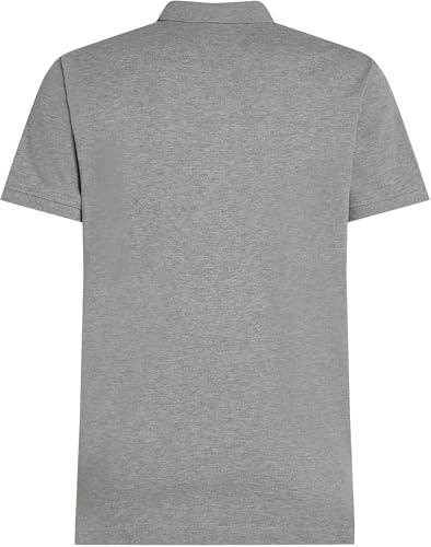 Tommy Hilfiger Uomo Maglietta Polo Maniche Corte 1985 Regular Fit, Grigio (Medium Grey Heather), M