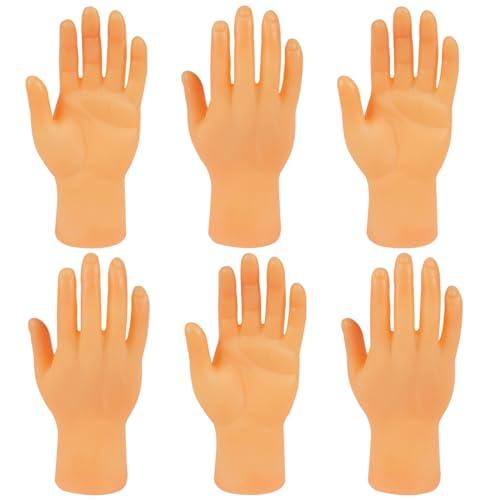 Aolso Mini Mani, 6 Pezzi Tiny Hands, Piccole Mani Manine Marionette da Dito, Marionette da Mano per Famiglia Amico Giochi Festa