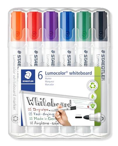 Staedtler Lumocolor Drywipe Markers Bullet Tip (Assorted Colours) [Wallet 6]
