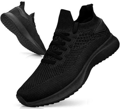 Giniros Scarpe Uomo Sneakers Traspiranti Mesh Ginnastica Corsa Camminata Casual Sportive Palestra Trekking Tennis Trail Basket Comode Outdoor Fitness Jogging Nero 43EU