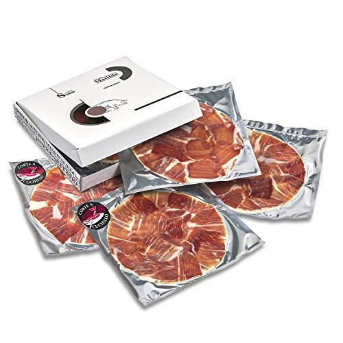 8 x 80 g Prosciutto Crudo Iberico Pata Negra Confezionato Sottovuoto - Prosciutto Spagnolo Ottenuto da Maiali di Razza Iberica al 50% - Jamón Ibérico Affettato a Mano da un Maestro