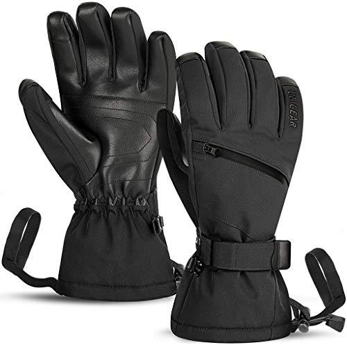 Unigear Guanti Sci Uomo Donna, 3M Thinsulate Touchscreen Guanti Neve Invernali Termici Caldi, Impermeabili Antiscivolo per Sci Scooter Moto Motocross Ciclismo Snowboard Running
