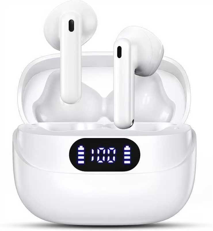 Cuffie Bluetooth, Auricolari Bluetooth 5.3, Display LED Cuffiette Hi-Fi Senza Fili, IP7 Auricolare USB C CVC Cancellazione Rumore Senza Filo for iOS Galaxy Xiaomi OPPO Android
