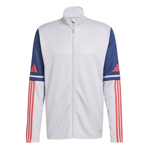 adidas Uomo SQUADRA25 TRAINING JACKET, Glory Grey/Team Navy Blue 2 / Pure Ruby, M