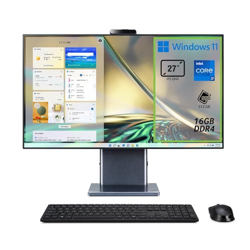 Acer Aspire S27-1755 Computer Fisso All in One, Pc Desktop, Processore Intel Core i7-1260P, Ram 16 GB DDR4, 512 GB SSD, Display 27