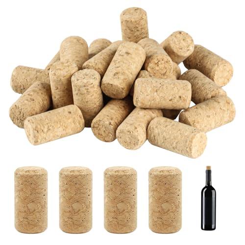 35 Pz Tappi di Sughero per Bottiglie di Vino, Tappi in Sughero da Vino Naturale, Diritti Tappo Sugheros per Decorazione Fai da te Artigianato(21x38 mm)