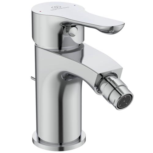 Ideal Standard – Miscelatore per bidet Alpha, con scarico, cartuccia FirmaFlow e tecnologia CLICK a risparmio idrico, sistema di montaggio rapido Easy Fix, cromato