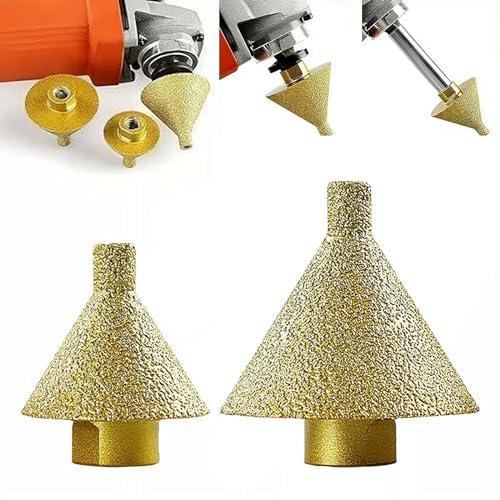 EIRZNGXQ Punta diamantata smussata per smerigliatrici angolari, punta diamantata per svasatura da 38 mm/50 mm, punta conica diamantata, per smerigliatrice conica, per piastrelle in porcellana per