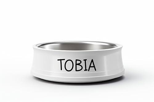 2 Adesivi nome per ciotola cibo e acqua per animali domestici, cane e gatto personalizzato