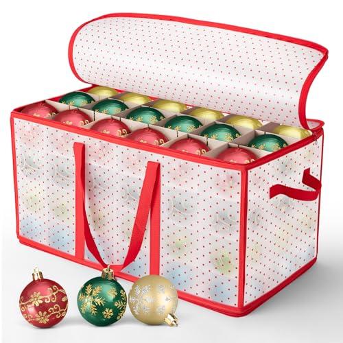 Scatola Portaoggetti Contenitore per Palline di Natale con 128 Decorazioni Natalizie Porta Palline Natale per Ornamenti Scatole Cartone
